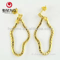 Vente en gros 925 Boucles d&#39;oreilles CZ plaquées en or 24K 24K